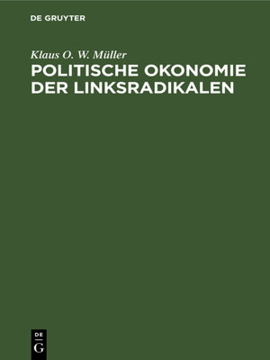 cover image of Politische Okonomie der Linksradikalen